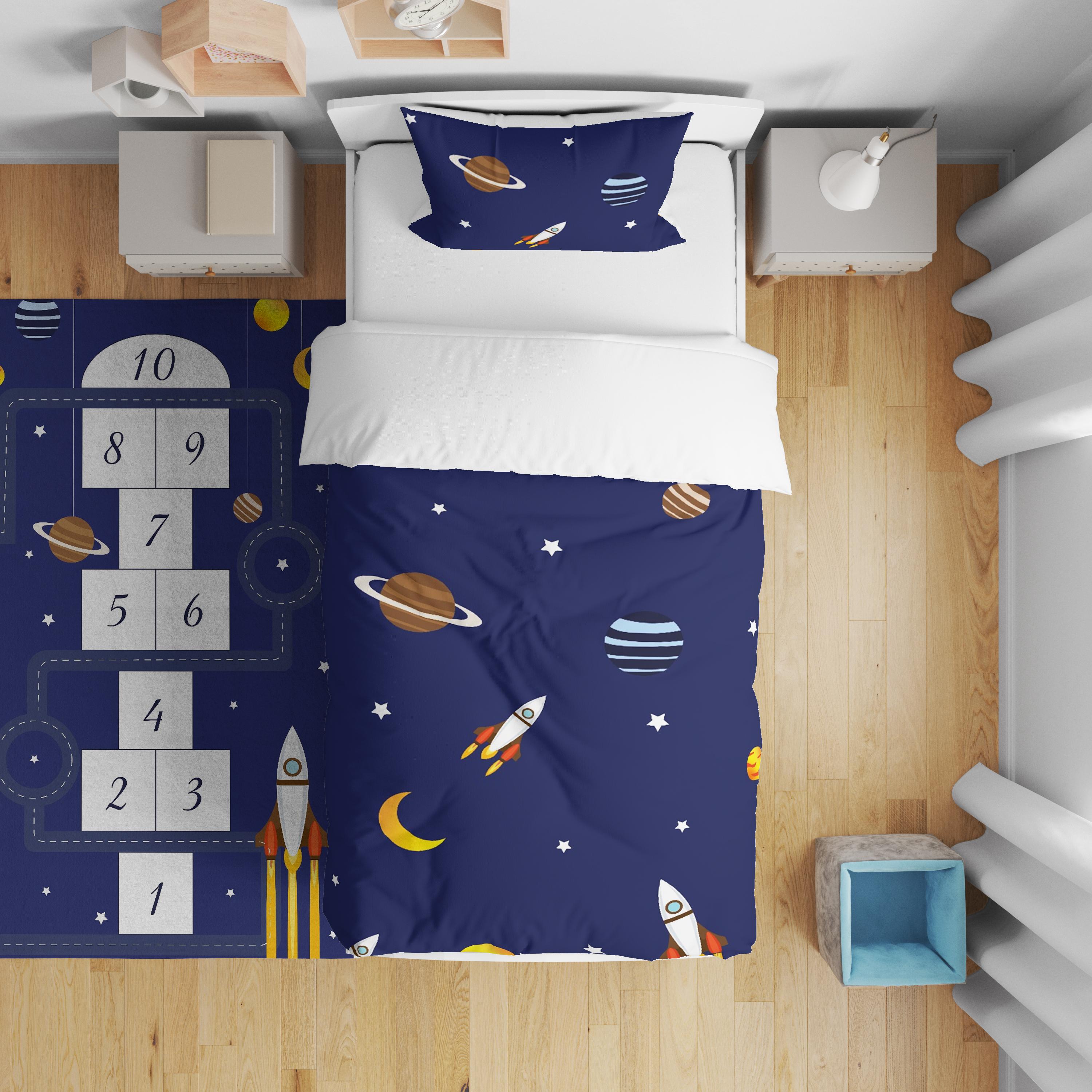 Minibabyrooms Uzay ve Seksek Desenli Nevresim Takımı