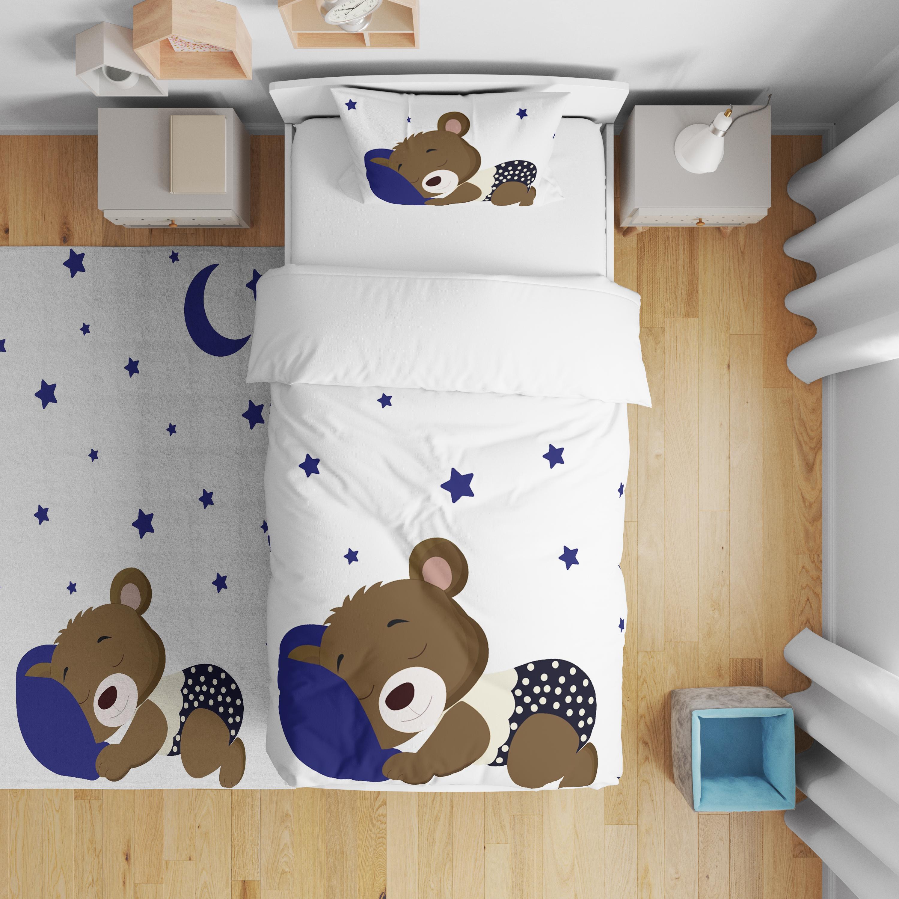 Minibabyrooms Uyuyan Ayıcık Desenli Nevresim Takımı