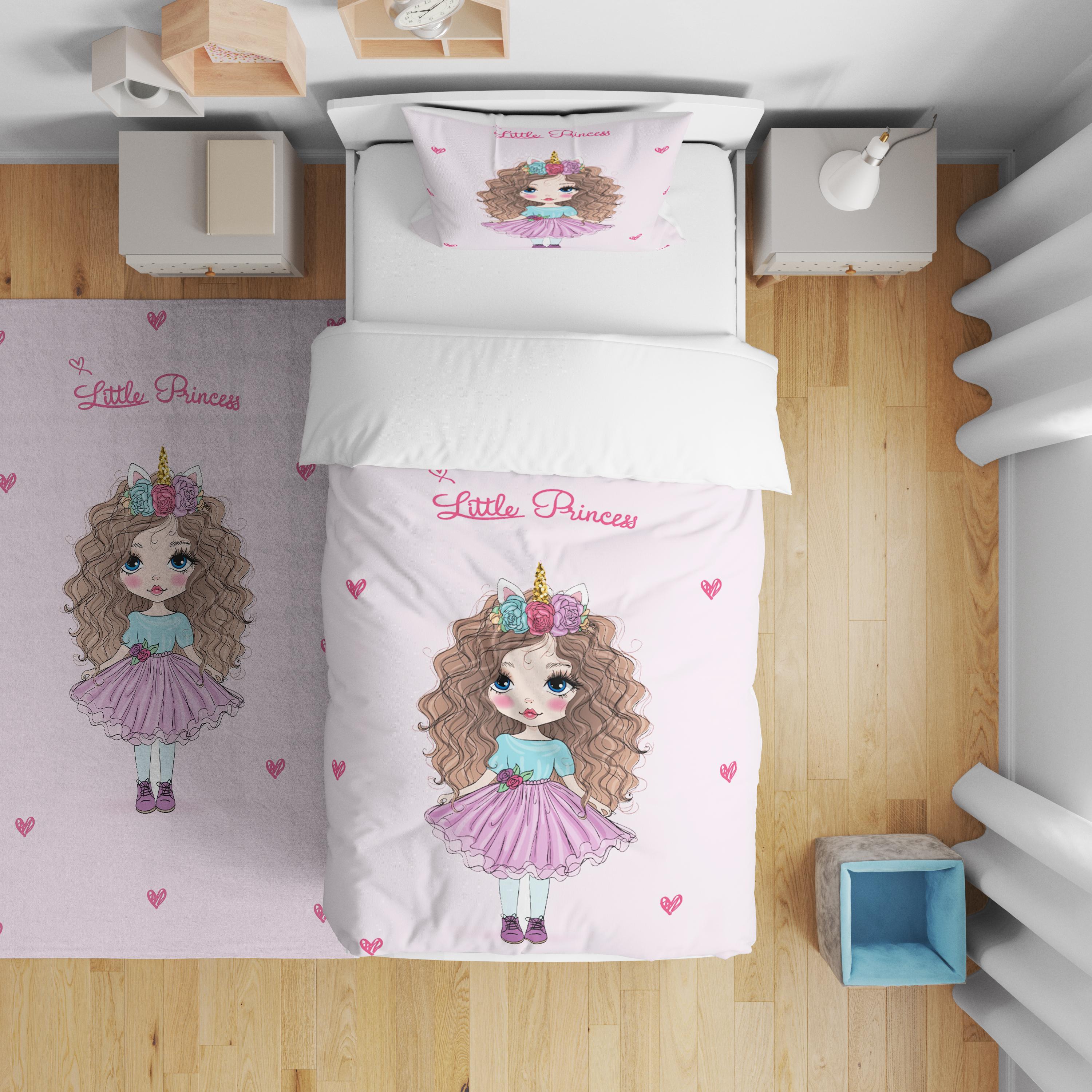 Minibabyrooms  Kabarık Saçlı Prenses  Desenli Nevresim Takımı
