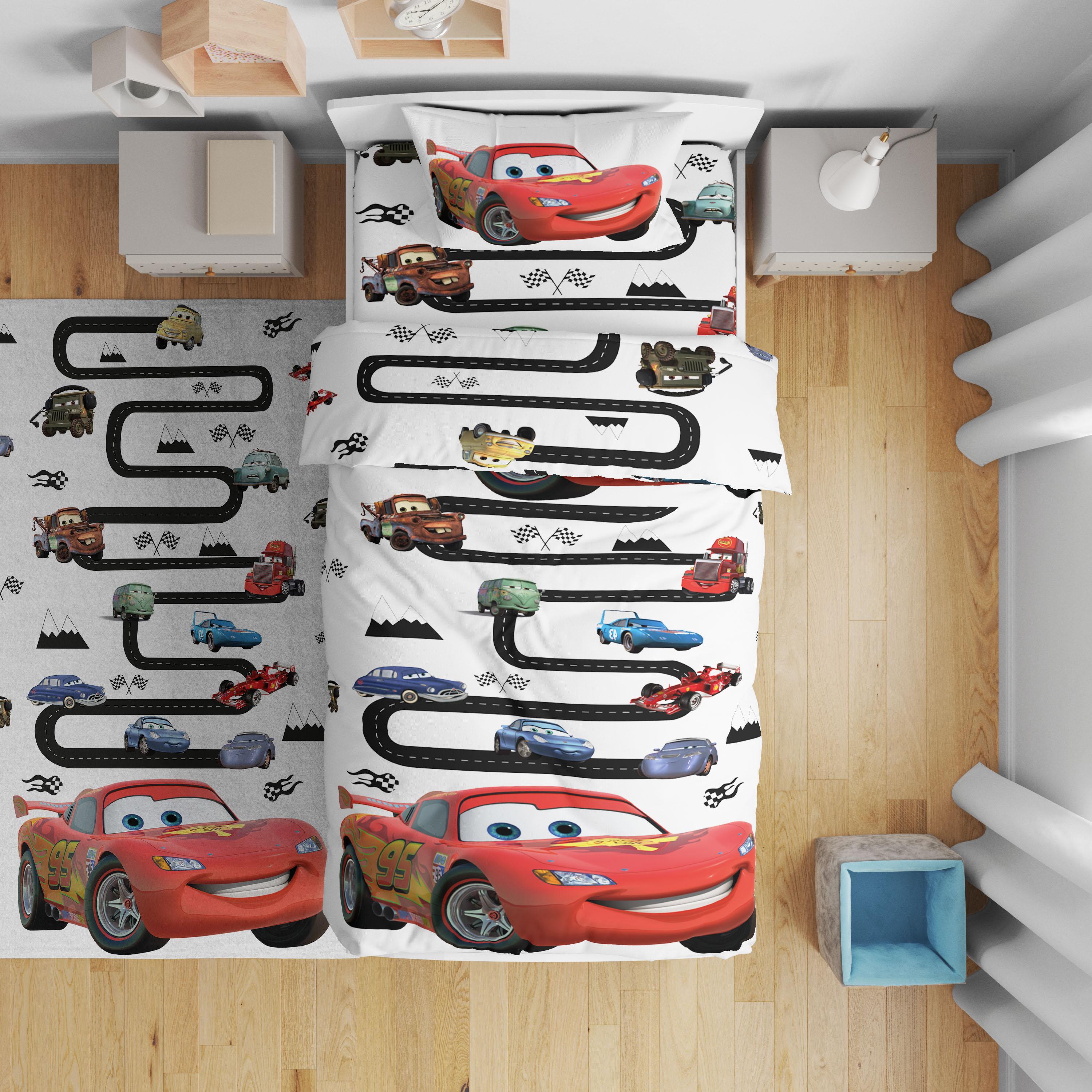 Minibabyrooms  Kırmızı Yariş Arabası Desenli Nevresim Takımı