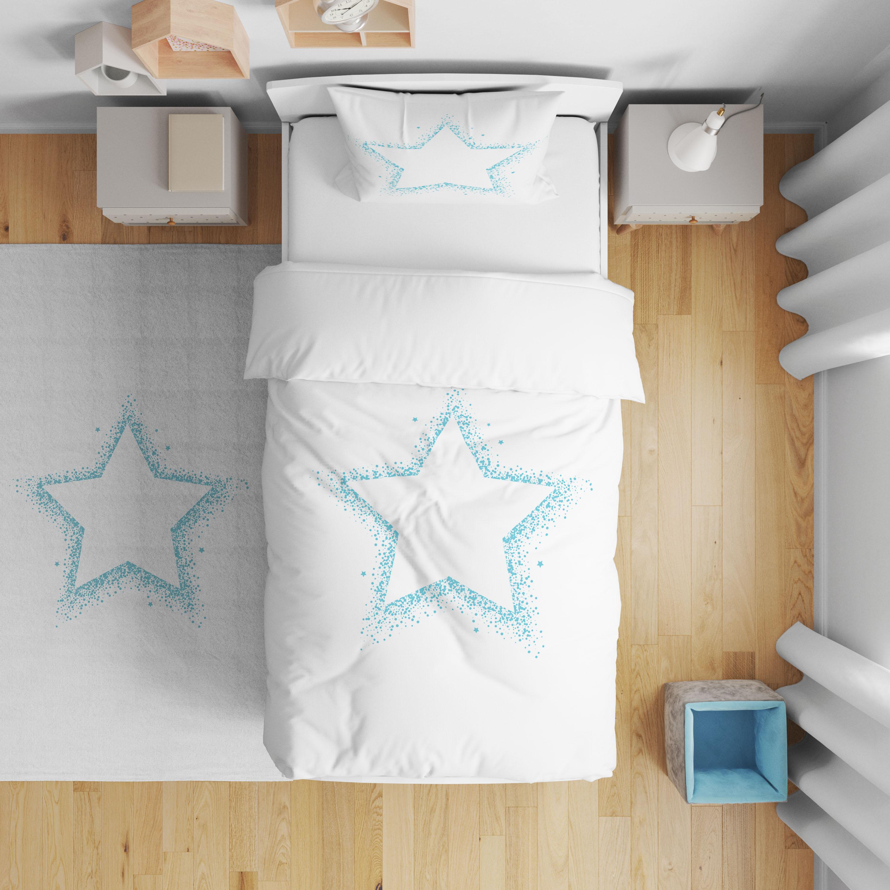 Minibabyrooms   Yeşil Yıldız Desenli Nevresim Takımı