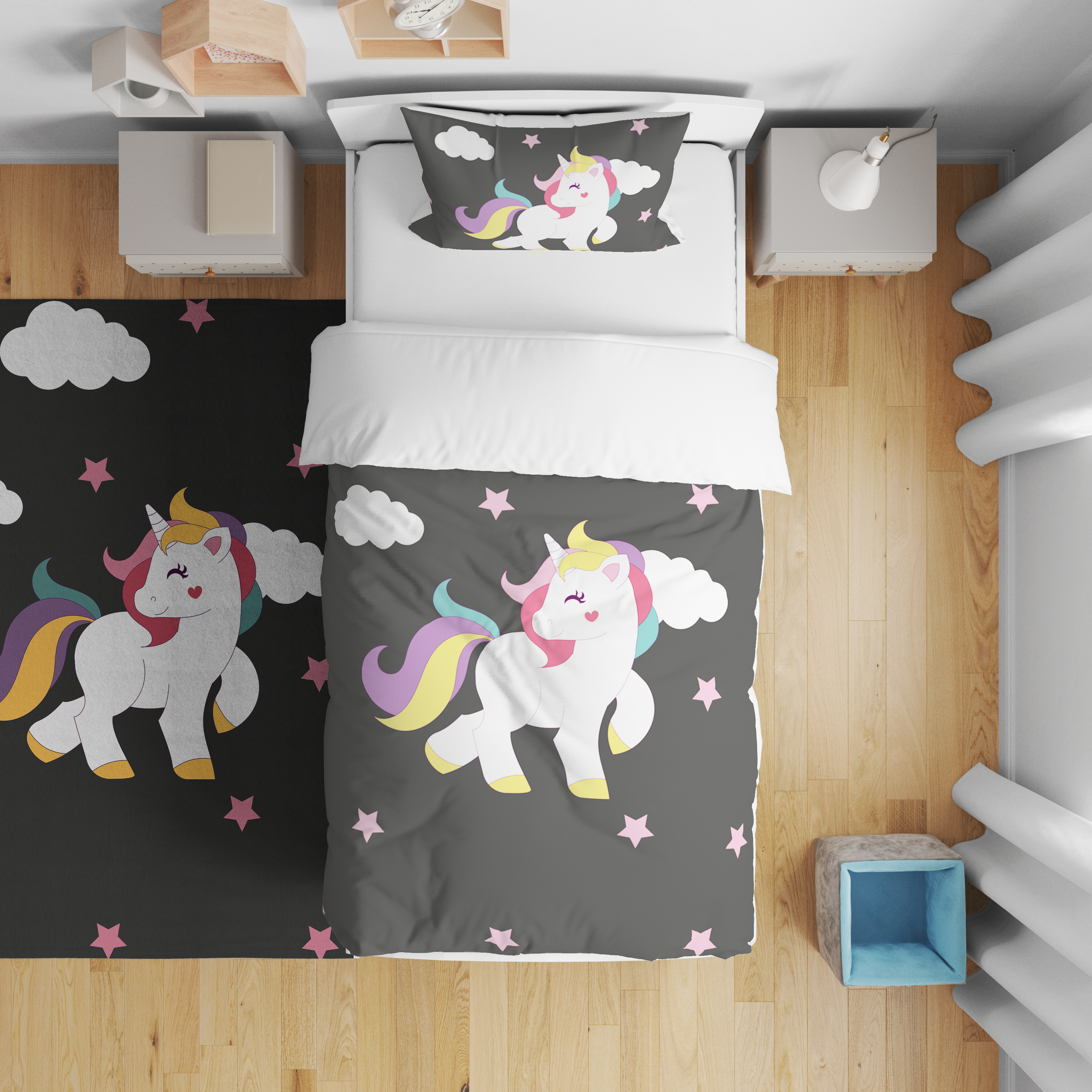Minibabyrooms  Unicorn Desenli Nevresim Takımı
