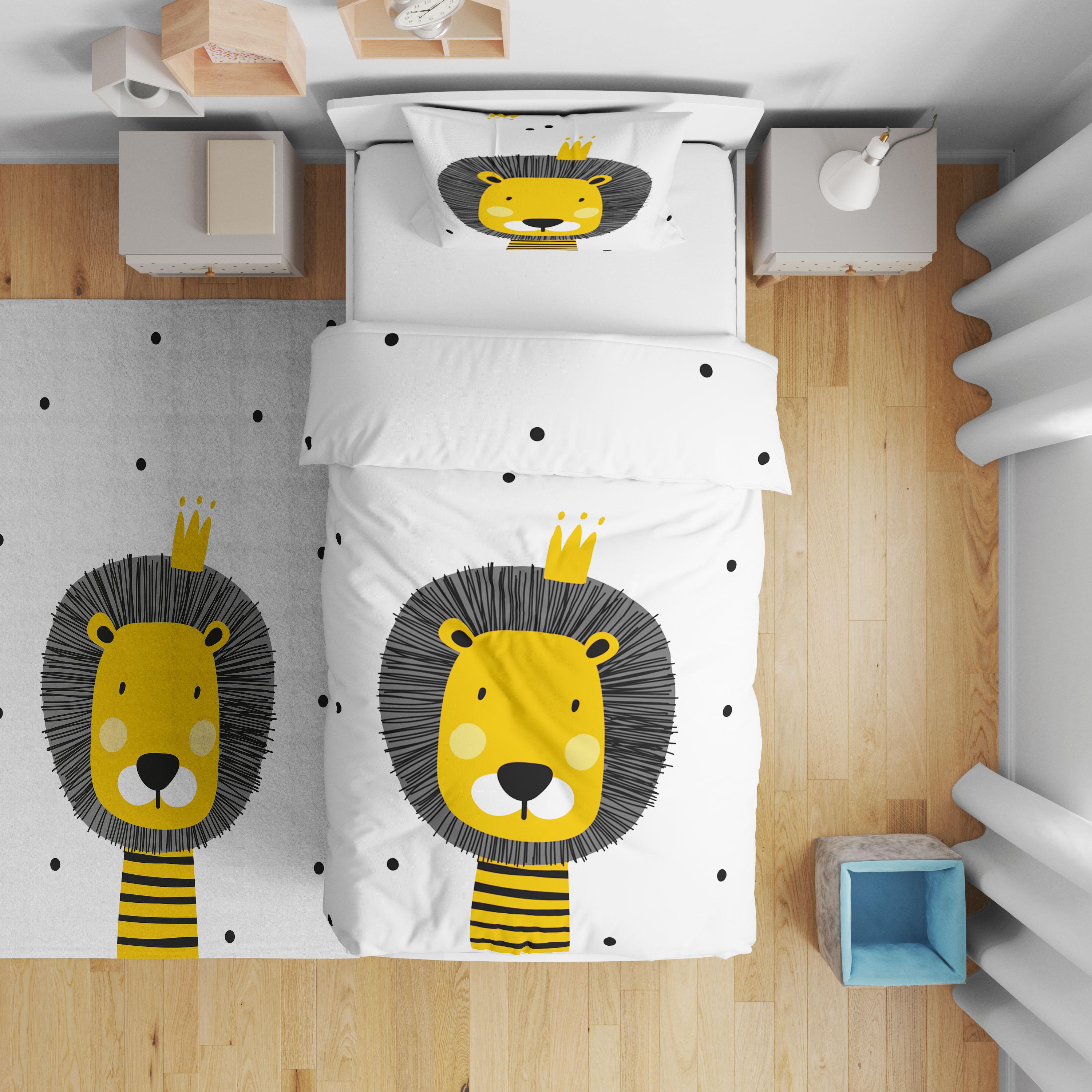 Minibabyrooms  Benekli Aslan Desenli Nevresim Takımı