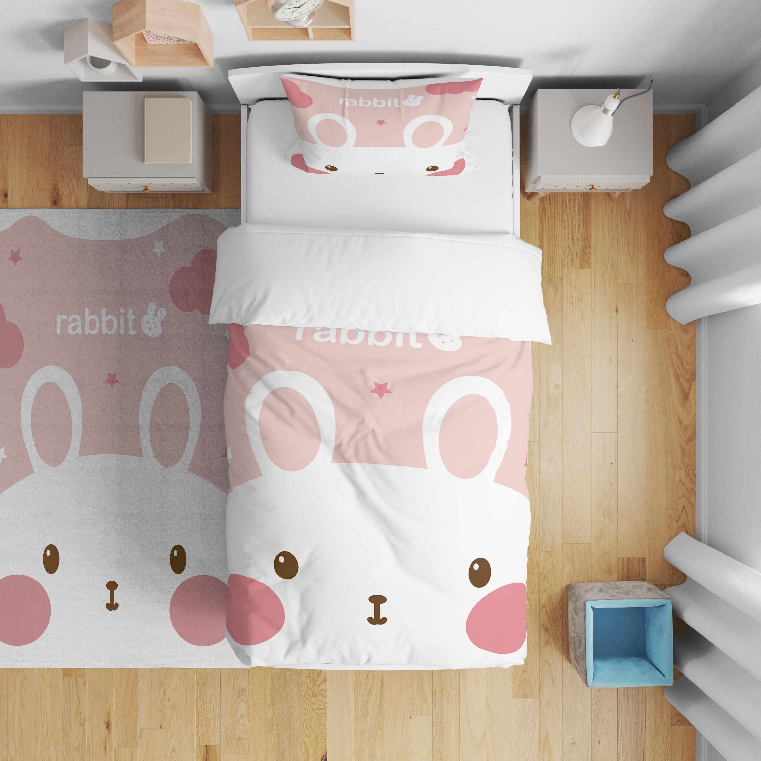 Minibabyrooms  Sevimli Tavşan Desenli Nevresim Takımı