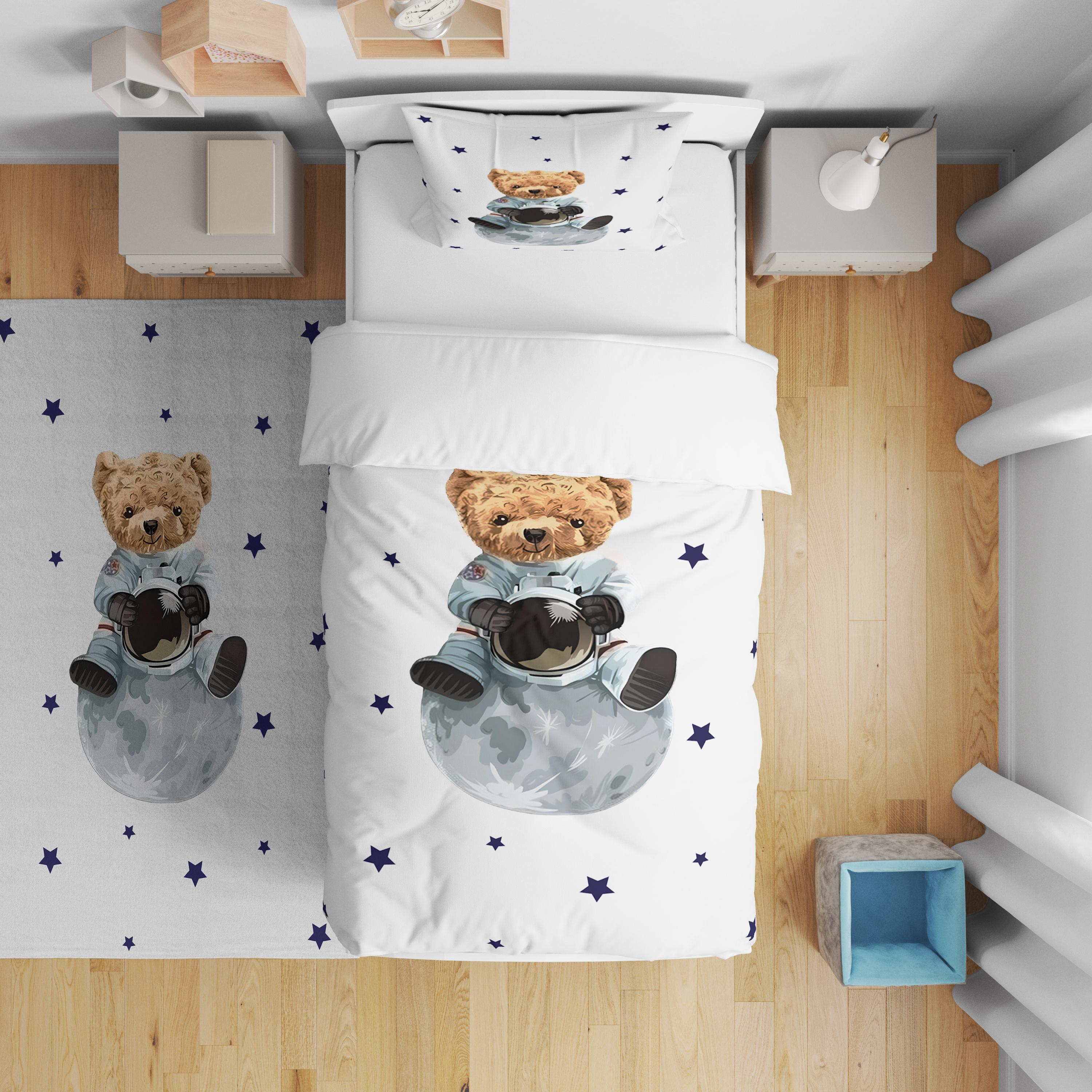 Minibabyrooms  Astronot Ayıcık Desenli Nevresim Takımı