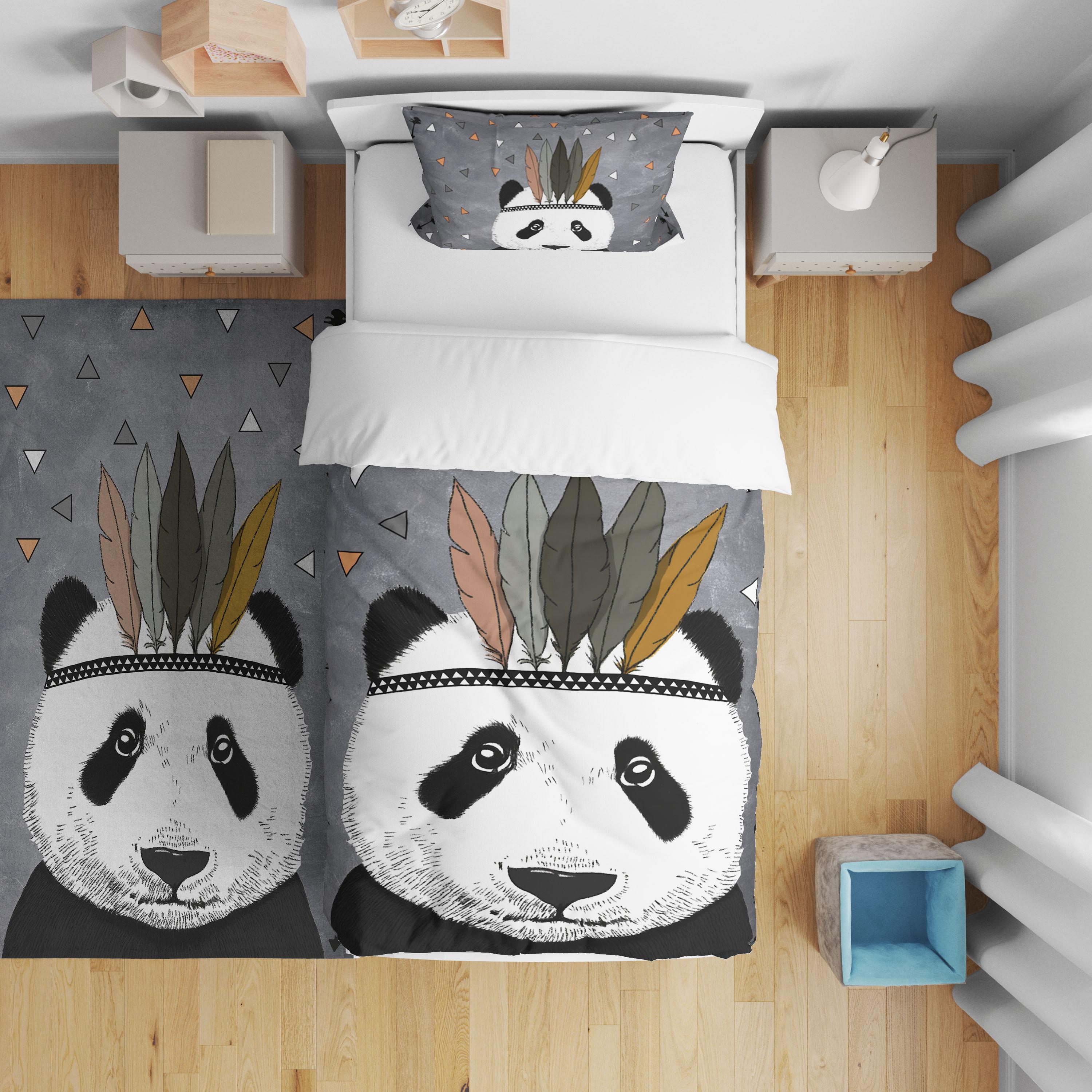 Minibabyrooms  Kızılderili Panda Desenli Nevresim Takımı