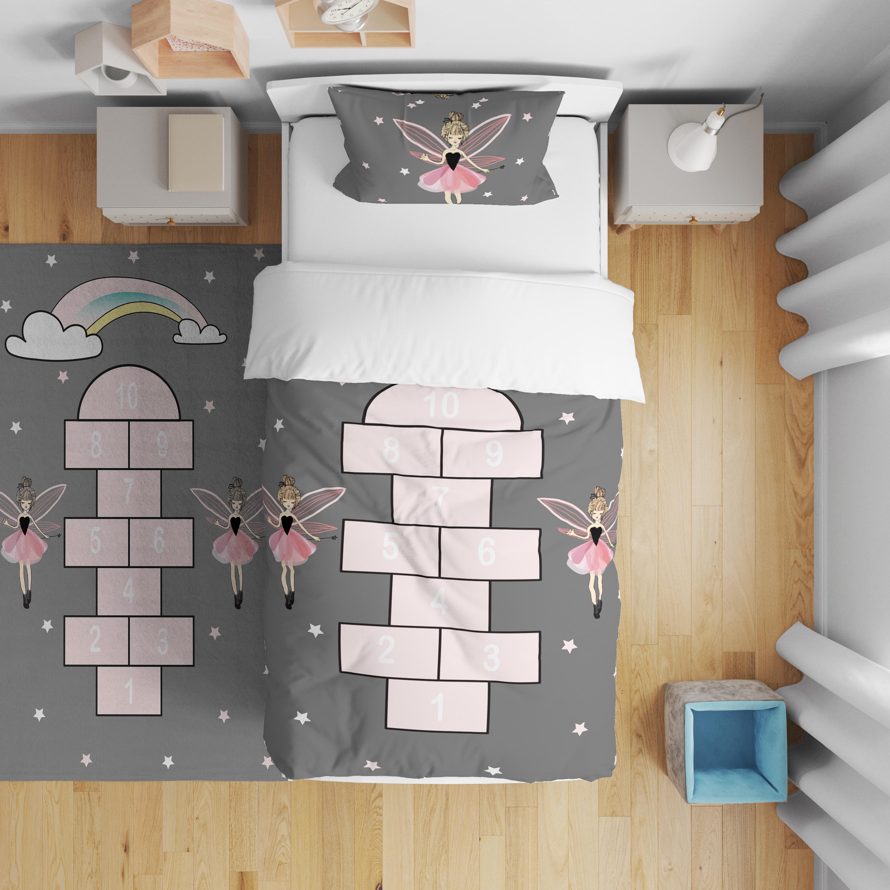 Minibabyrooms  Peri Kız ve Seksek Desenli Nevresim Takımı