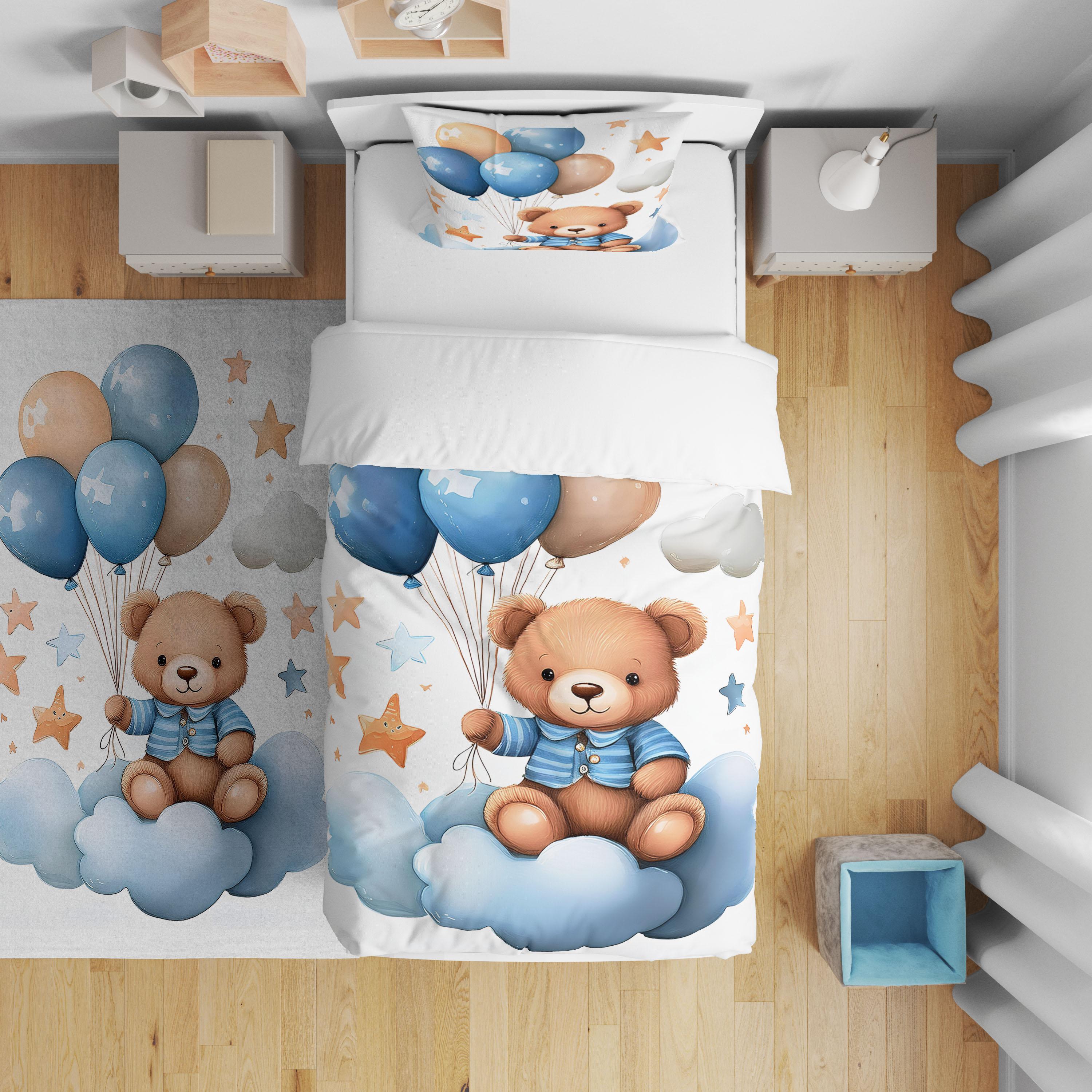 Minibabyrooms  Ayıcık ve Balonlar Desenli Nevresim Takımı