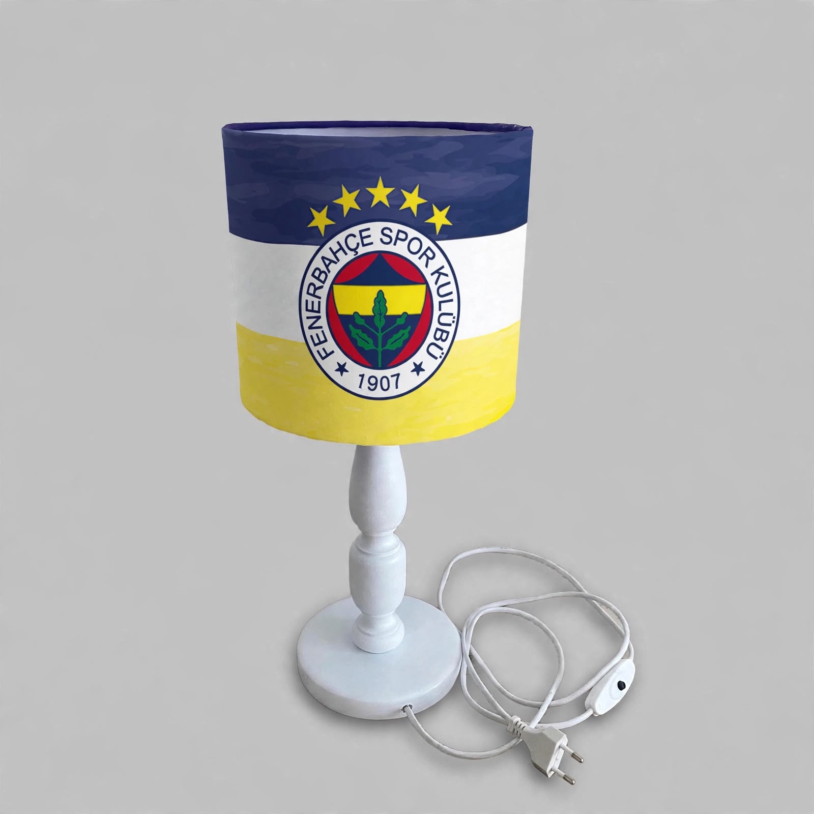 Minibabyrooms Fenerbahçe Desenli Ahşap Oyma Ayak Abajur