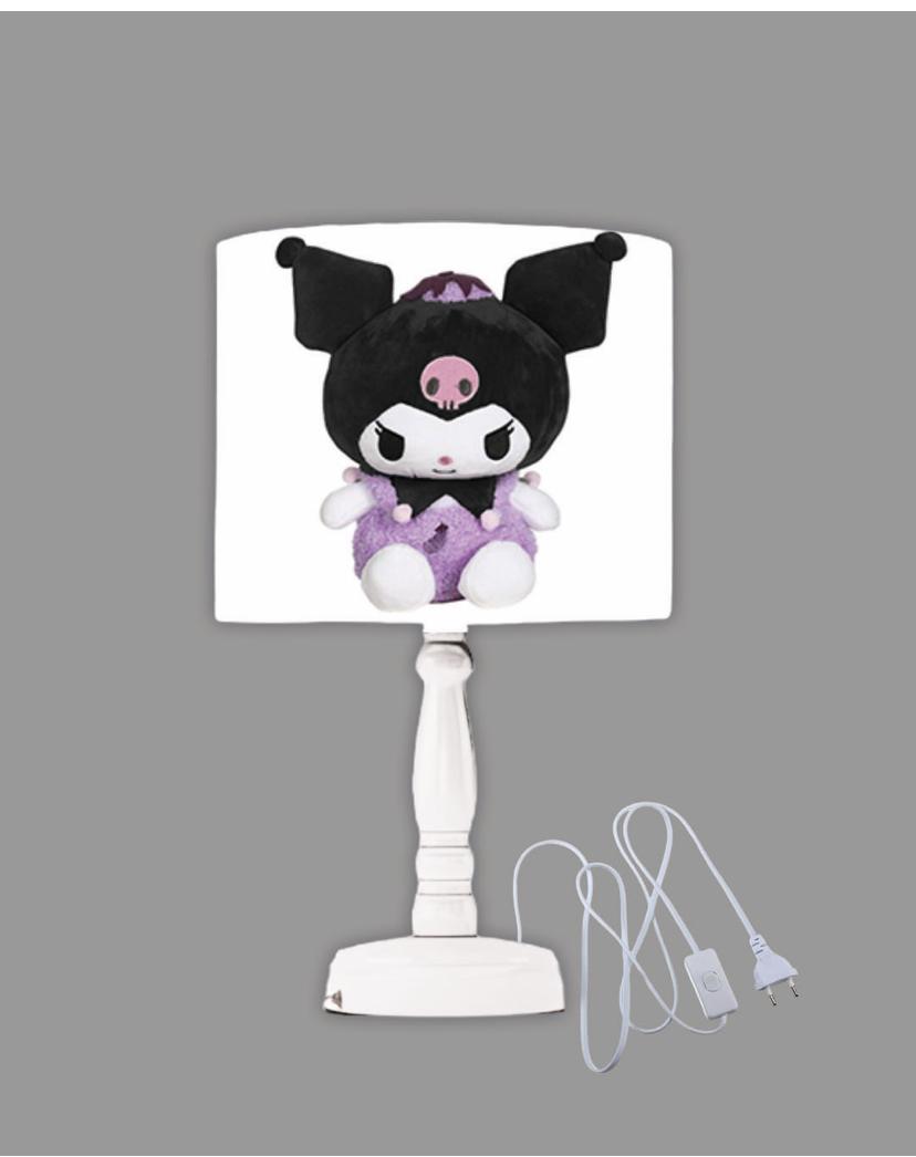 Minibabyrooms Kuromi Desenli Ahşap Oyma Ayak Abajur