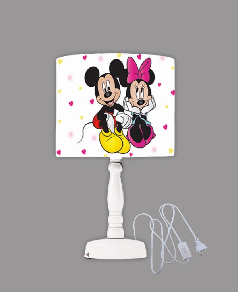 Minibabyrooms Micky Mause Miny Mause Desenli Ahşap Oyma Ayak Abajur