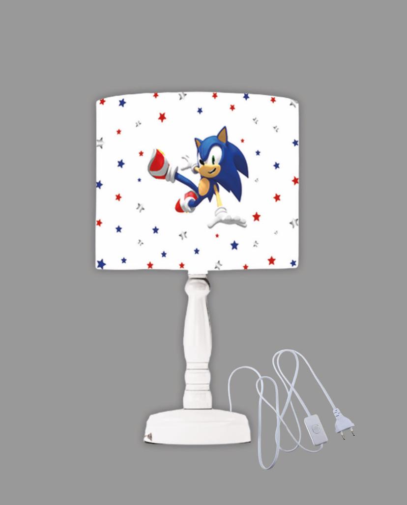 Minibabyrooms Sonic Desenli Ahşap Oyma Ayak Abajur