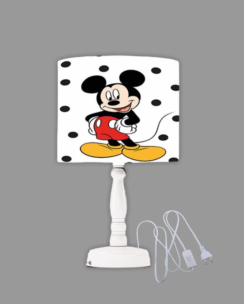 Minibabyrooms Mickey Mause Desenli Ahşap Oyma Ayak Abajur
