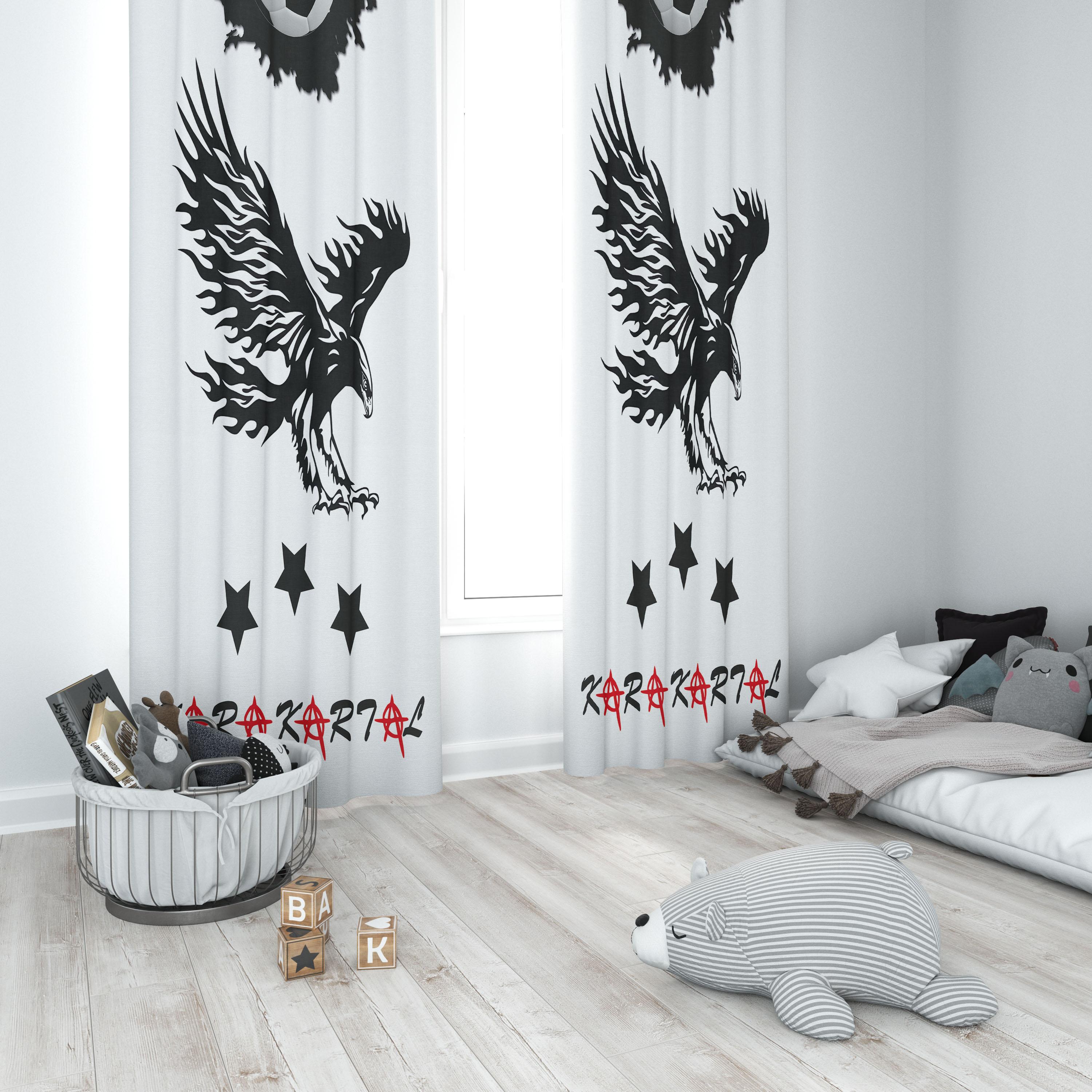 Minibabyrooms Karakartal Temalı Fon Perde