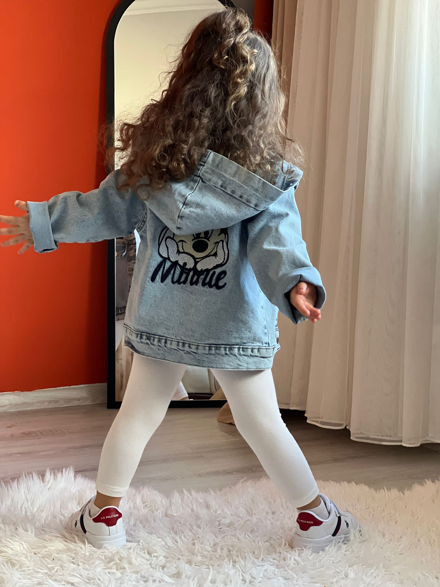 Kız Çocuk Mini Mous Kapüşönlü Ceket