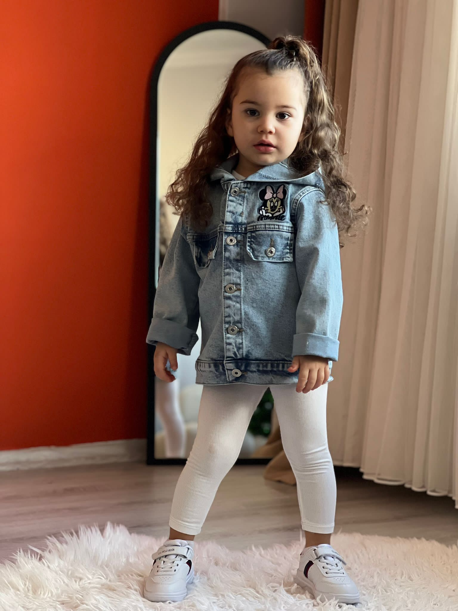 Kız Çocuk Mini Mous Kapüşönlü Ceket