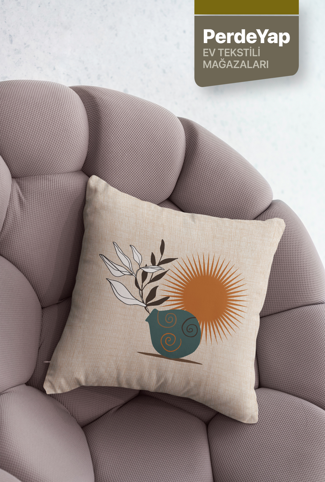 Kuraklık ve Kır Çiçekleri Desenli 4lü Dijital Baskılı Kırlent Yastık Kılıfı 43x43 Cm Krem 015