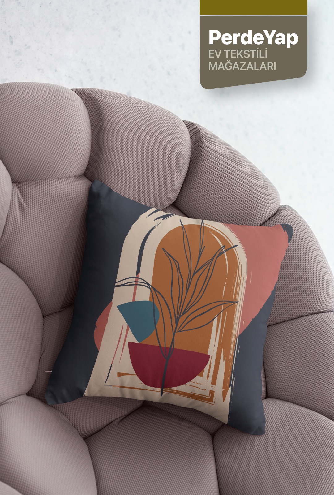 Mavi ve Kırmızının Uyumu Desenli 4lü Dijital Baskılı Kırlent Yastık Kılıfı 43x43 Cm 021