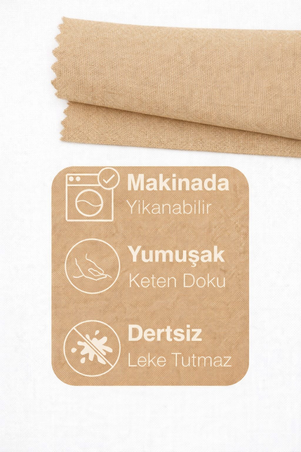 PerdeYap Kadife Dokulu Bej Kırlent Yastık Kılıfı ( 2 Adet )