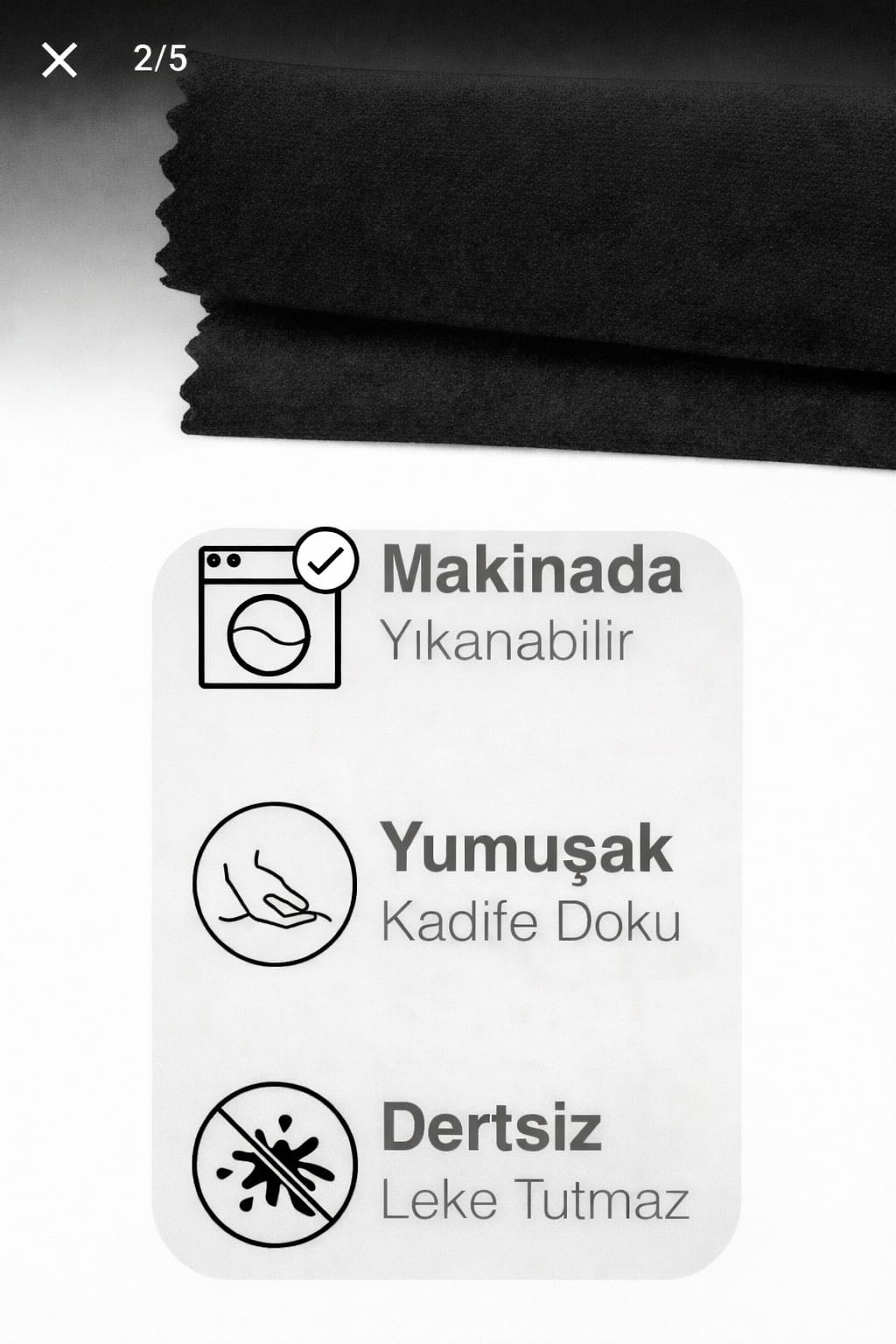 PerdeYap Kadife Dokulu Siyah Renk Masa Örtüsü