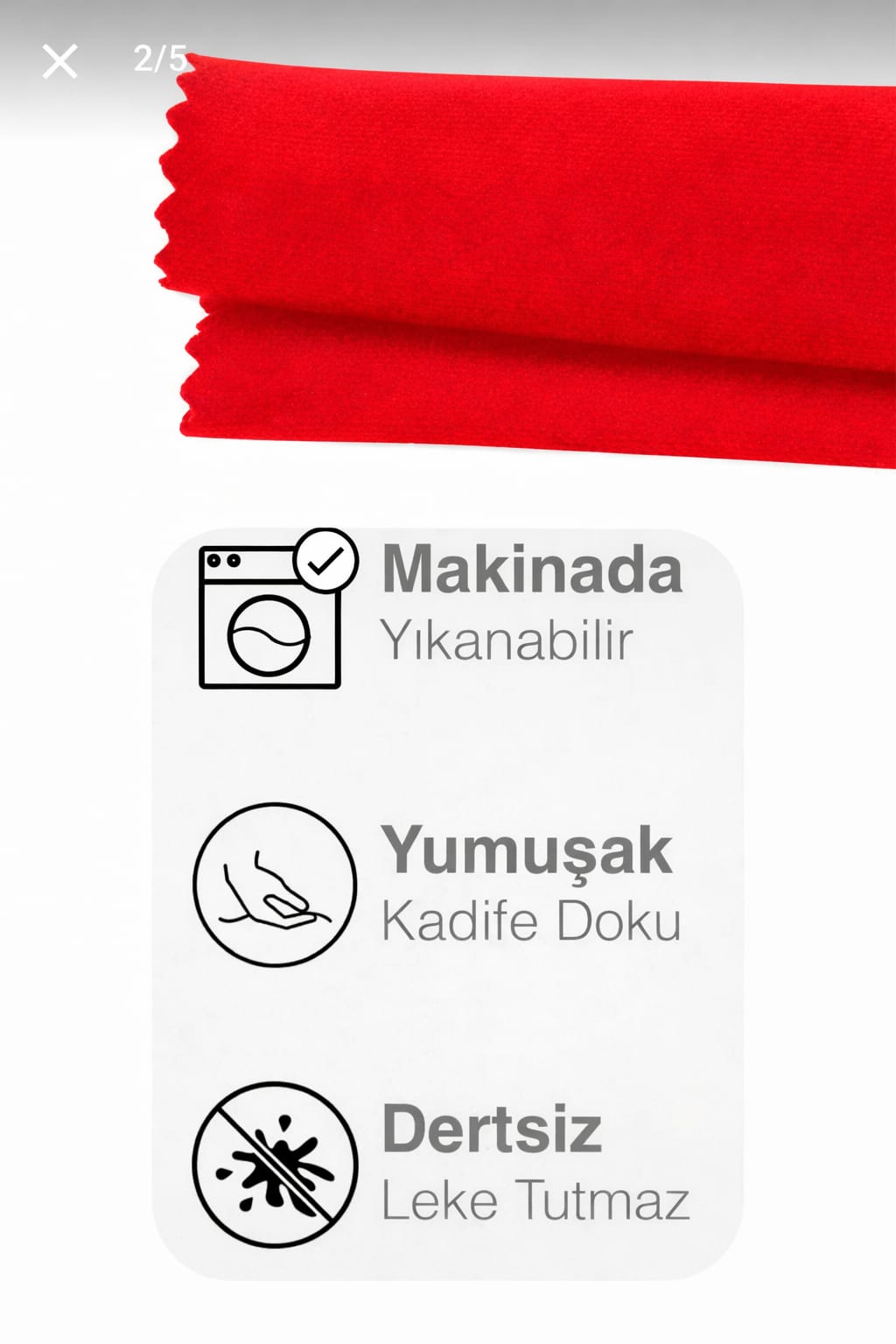 PerdeYap Kırmızı Ada Fon Perde Tek Kanat 1/3 Sık Pile