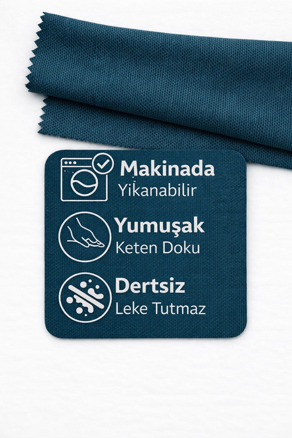 PerdeYap Koyu Petrol Ada Fon Perde Tek Kanat 1/3 Sık Pile