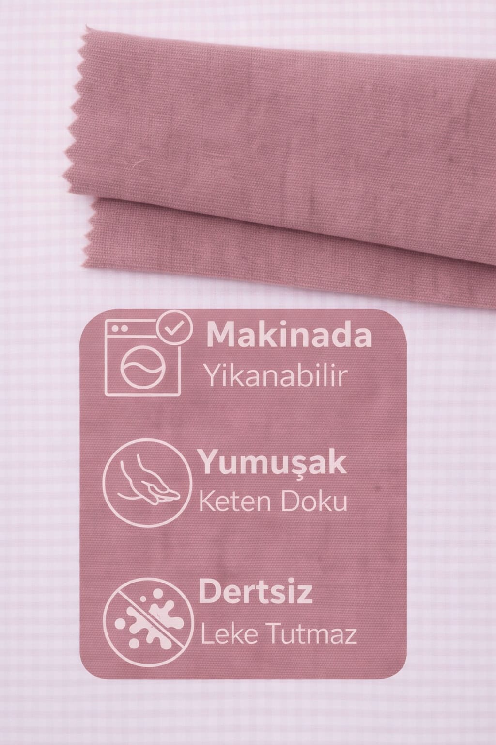 PerdeYap Pudra Ada Fon Perde Tek Kanat 1/3 Sık Pile