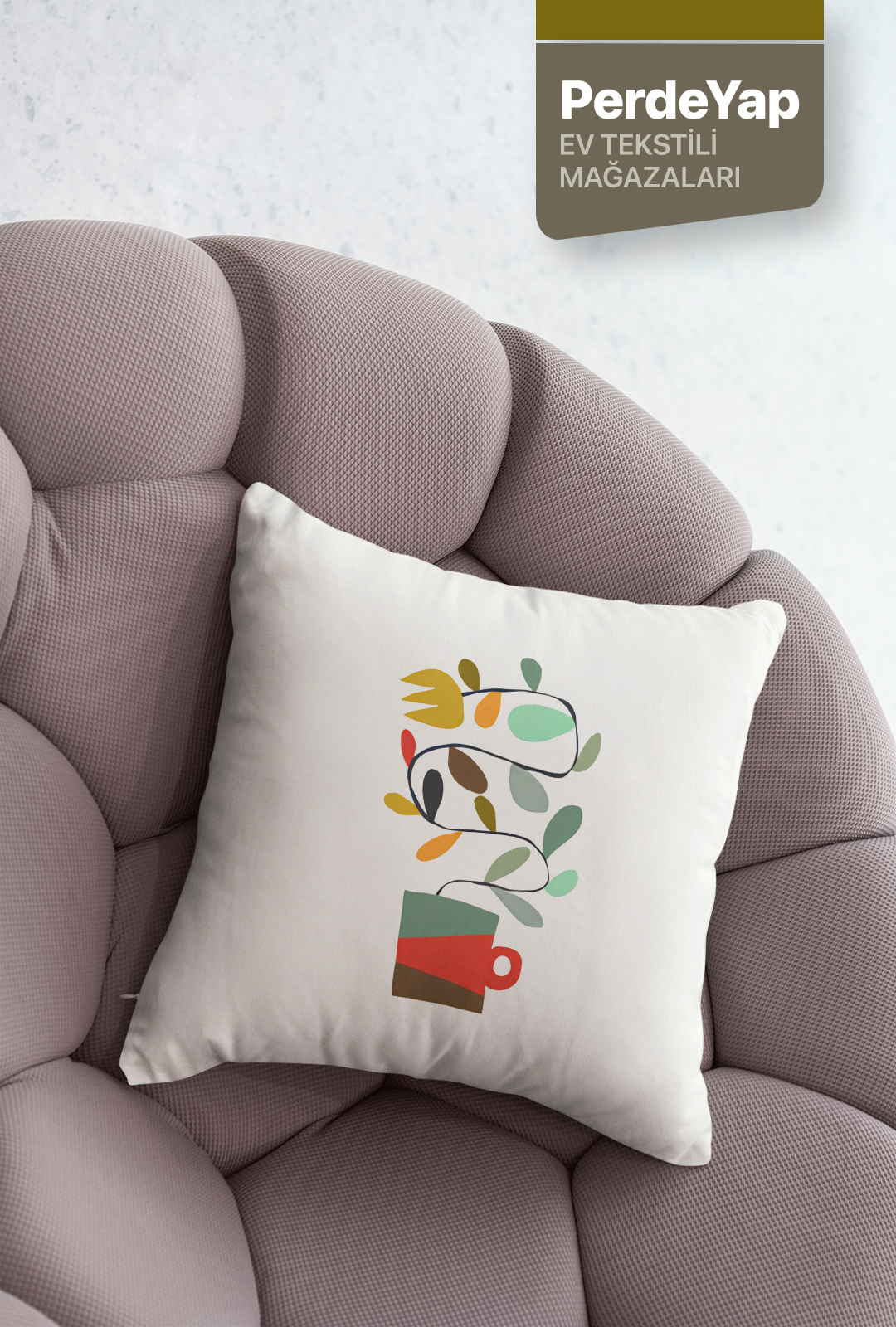 Rengarenk Saksı Çiçekleri Desenli 4lü Dijital Baskılı Kırlent Kılıfı 43 x 43 Cm 046