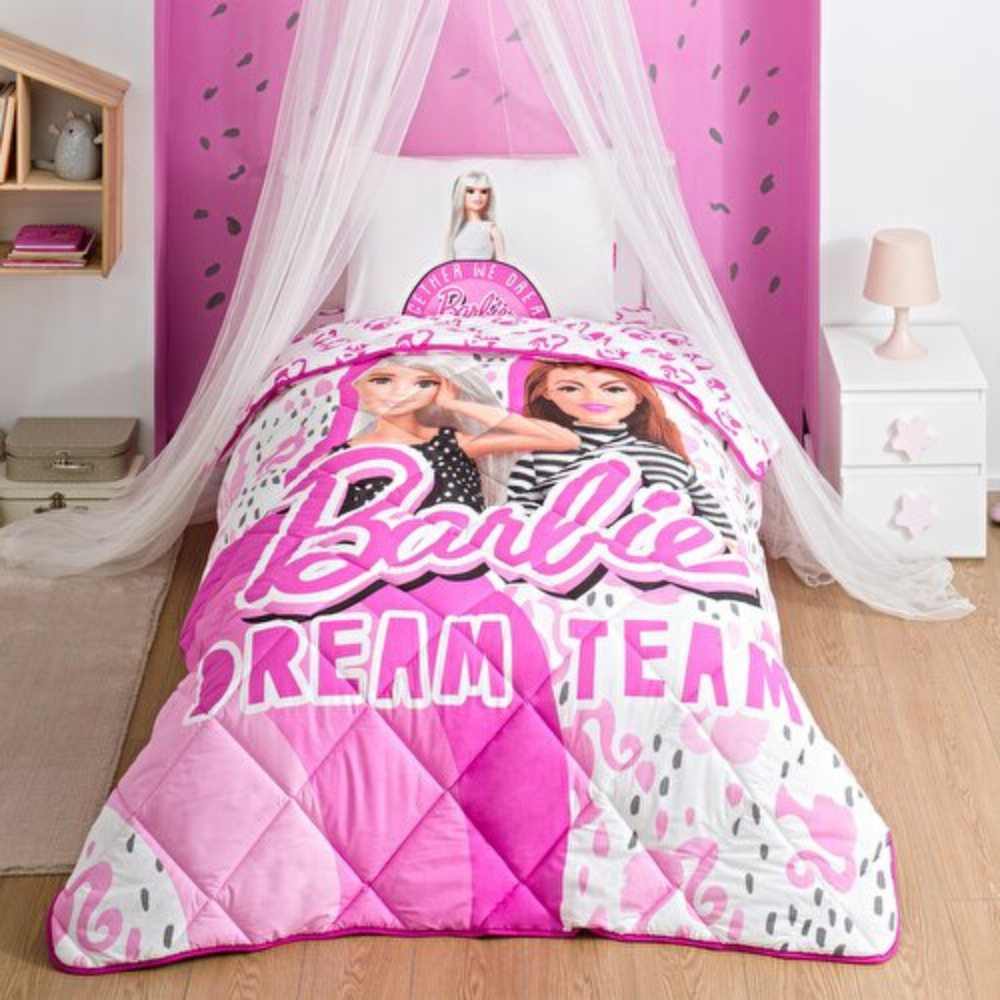 Taç Barbie Dream Team Tek Kişilik Yorgan Seti