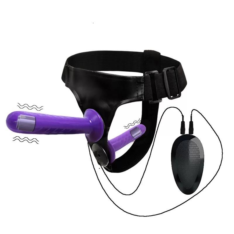 BDR-DZ017 Titreşimli Belden Bağlama Kemerli Çift Taraflı Bisex Dildo Vibratör
