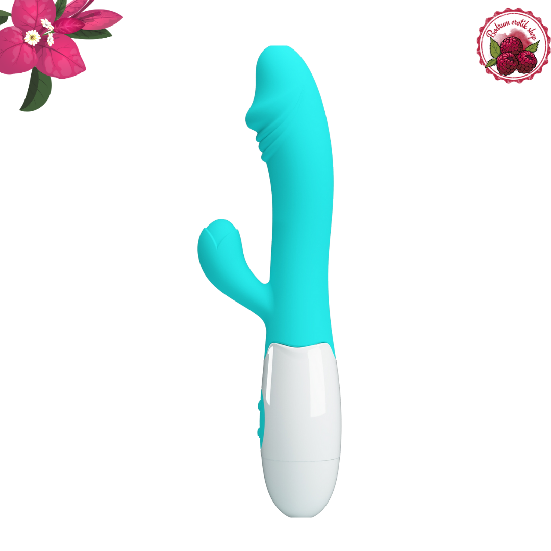 Tavşan Vibratör (Turkuaz) 30 Farklı Titreşim Moduyla Tpr (2) Motoru ile  Vajinal ve Klitoris Kullanımı için Uygundur