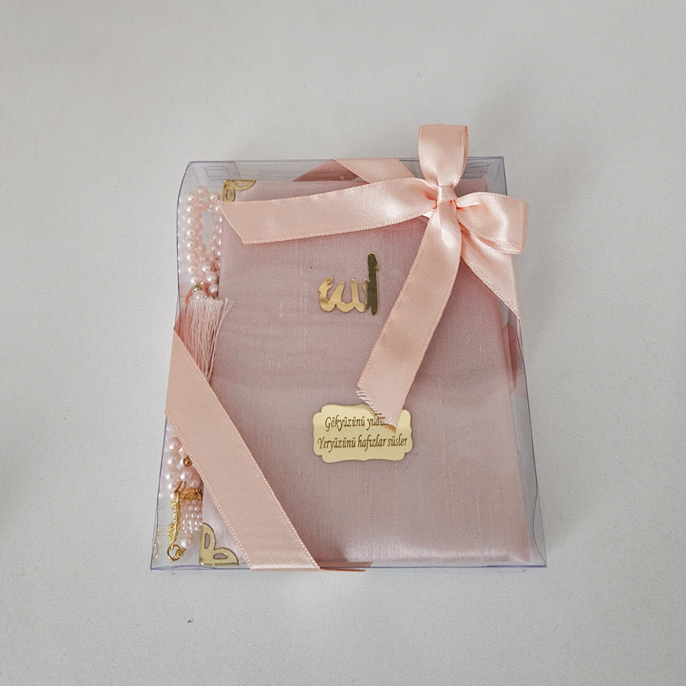 Toz Pembe Kurdeleli İpek Set
