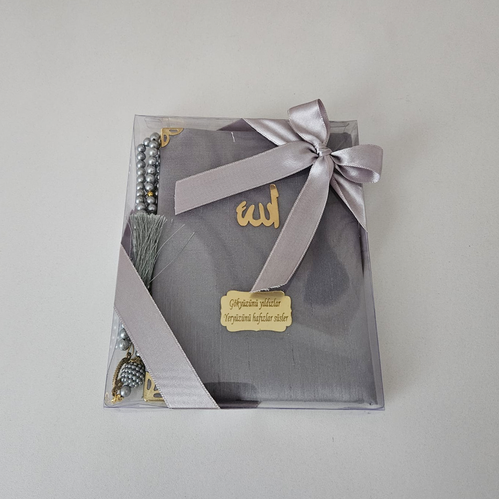 Gri Kurdeleli İpek Set