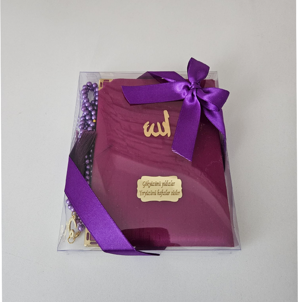 Mor Kurdeleli İpek Set