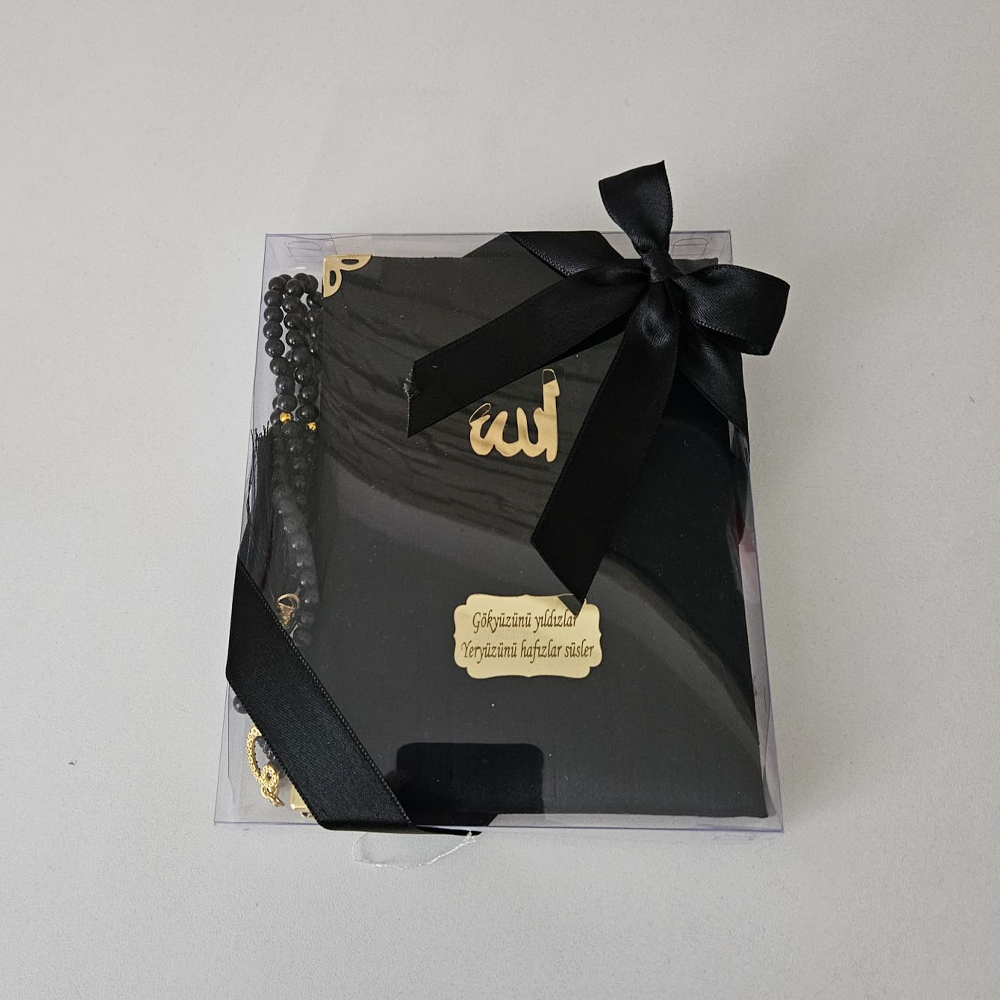 Siyah Kurdeleli İpek Set