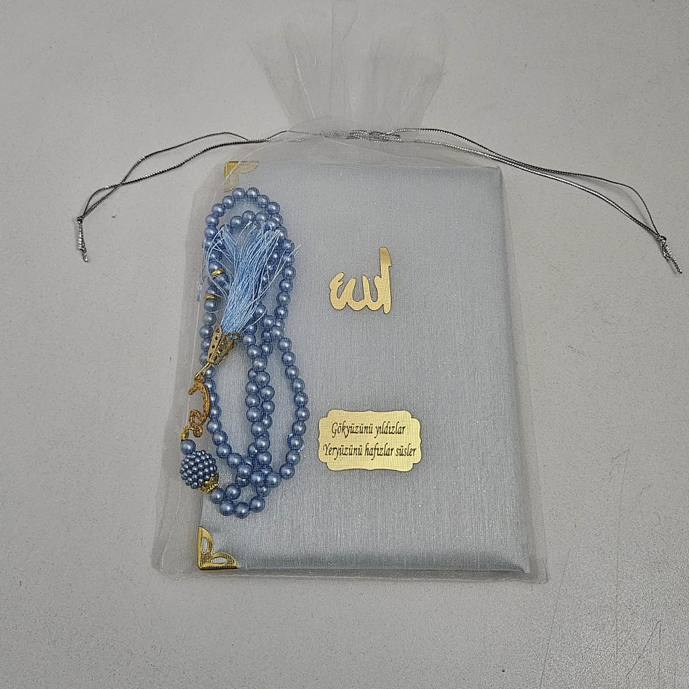 Bebe Mavi Tül Keseli İpek Set