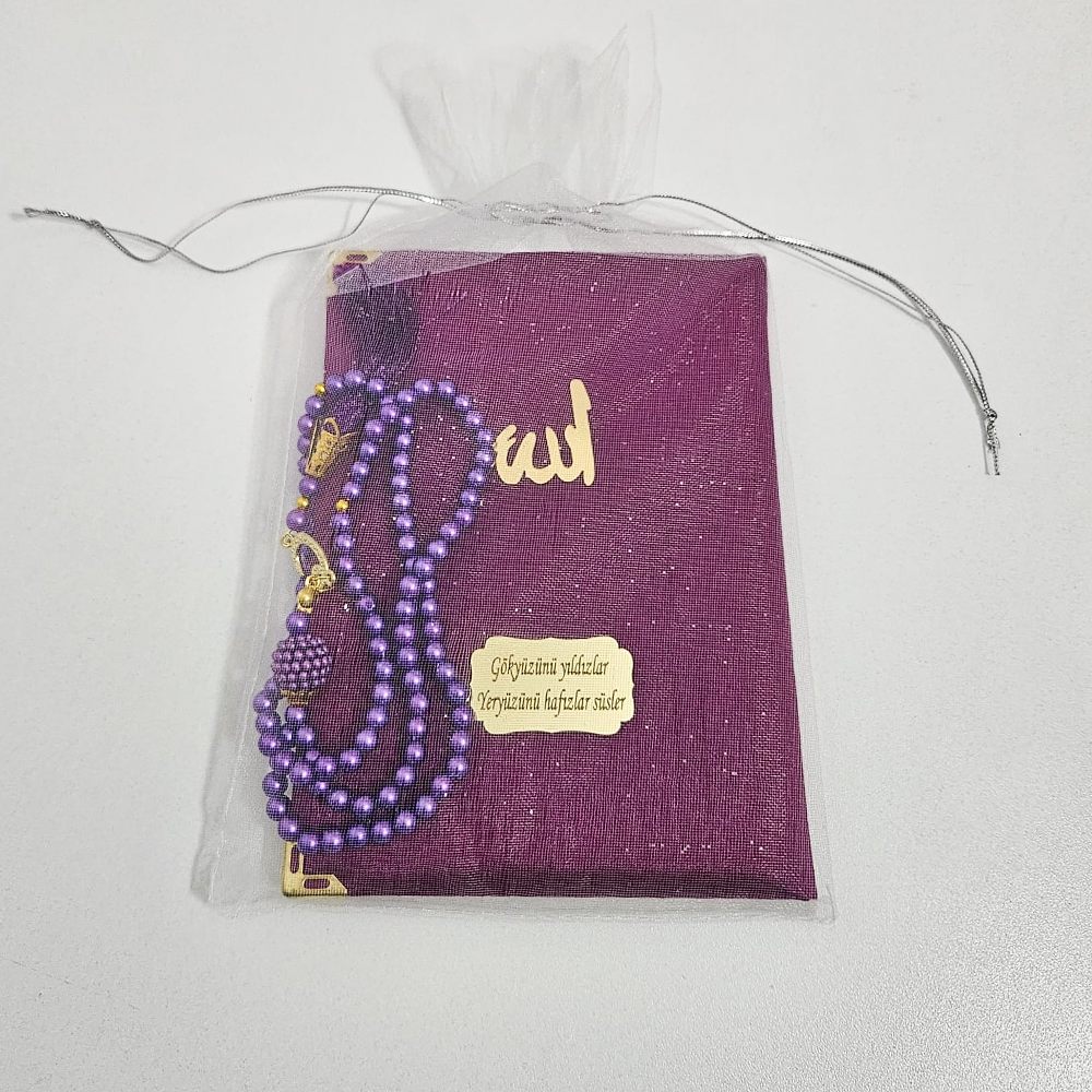 Mor Tül Keseli İpek Set