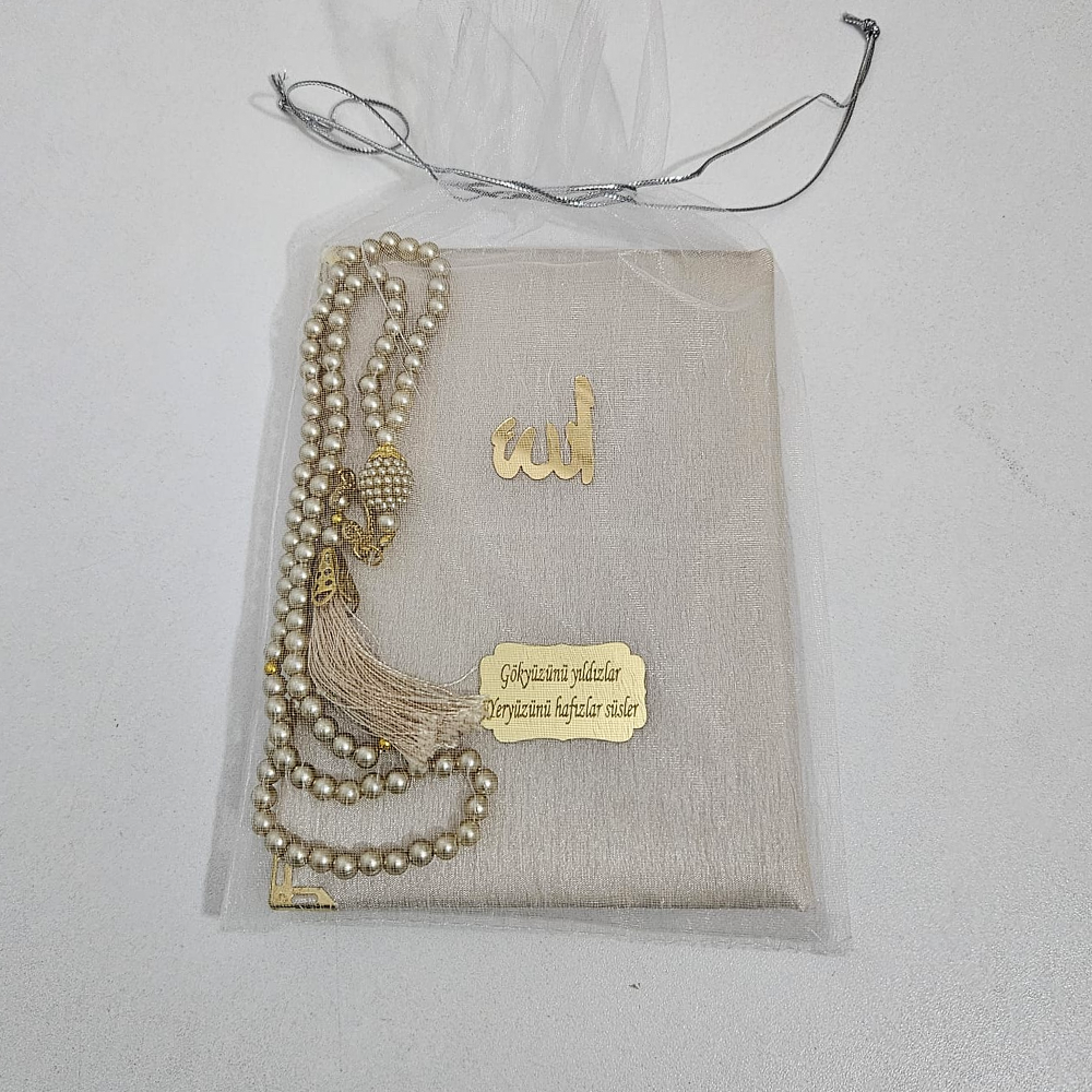 Kahverengi Tül Keseli İpek Set