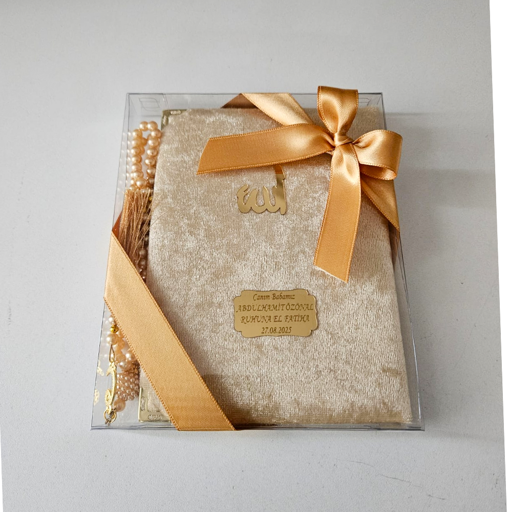 Kahverengi Kurdeleli Kadife Set