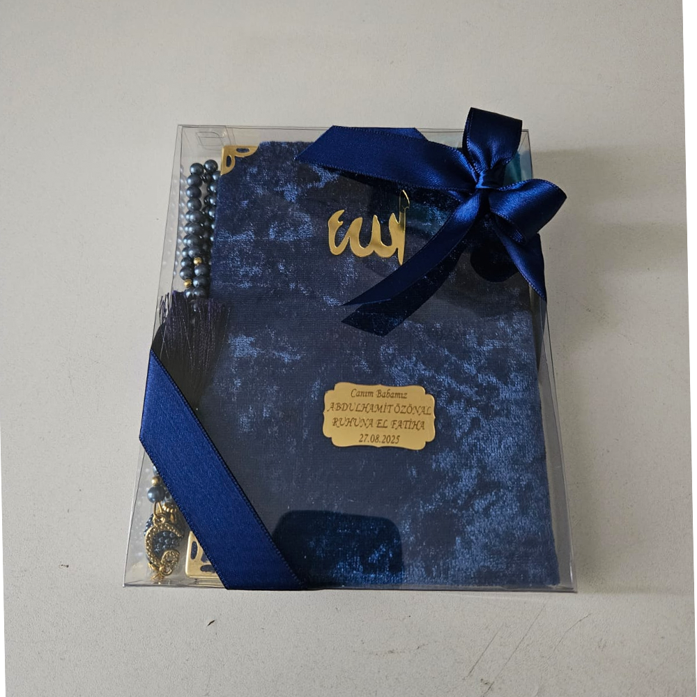 lacivert Kurdeleli Kadife Set