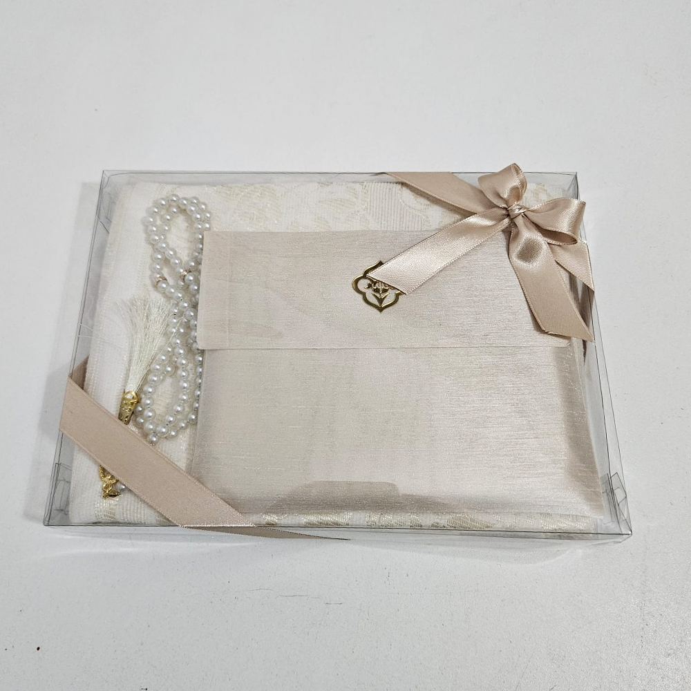 Taş Rengi Seccadeli İpek Keseli Set