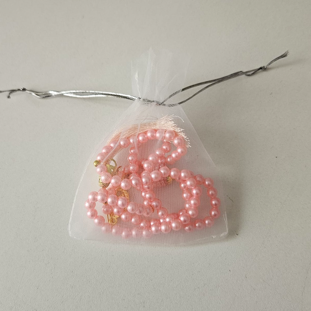 Pembe Tül Keseli Tesbih