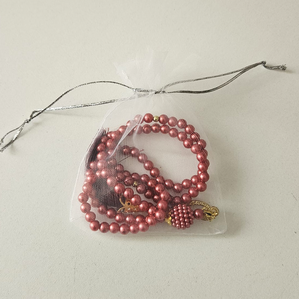 Kırmızı Tül Keseli Tesbih