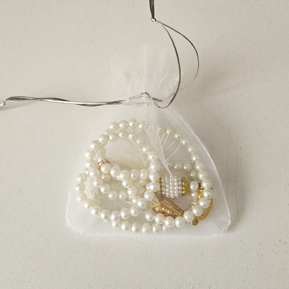 Beyaz Tül Keseli Tesbih