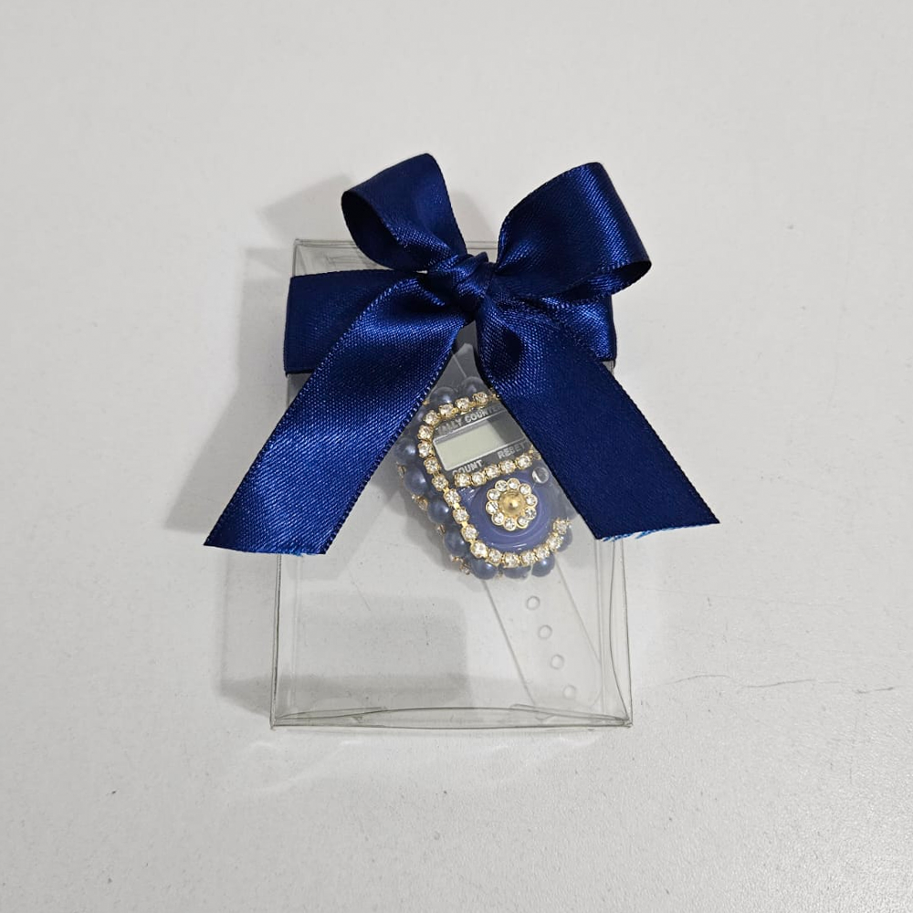 Lacivert Kurdeleli Kutulu Taşlı Zikirmatik