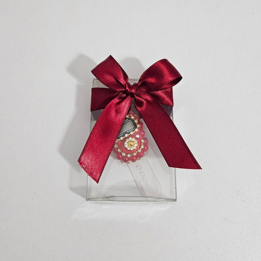 Kırmızı Kurdeleli Kutulu Taşlı Zikirmatik