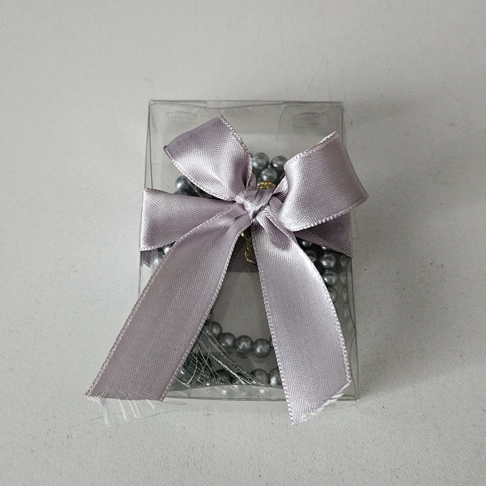 Gri  Kurdeleli Kutulu Tesbih