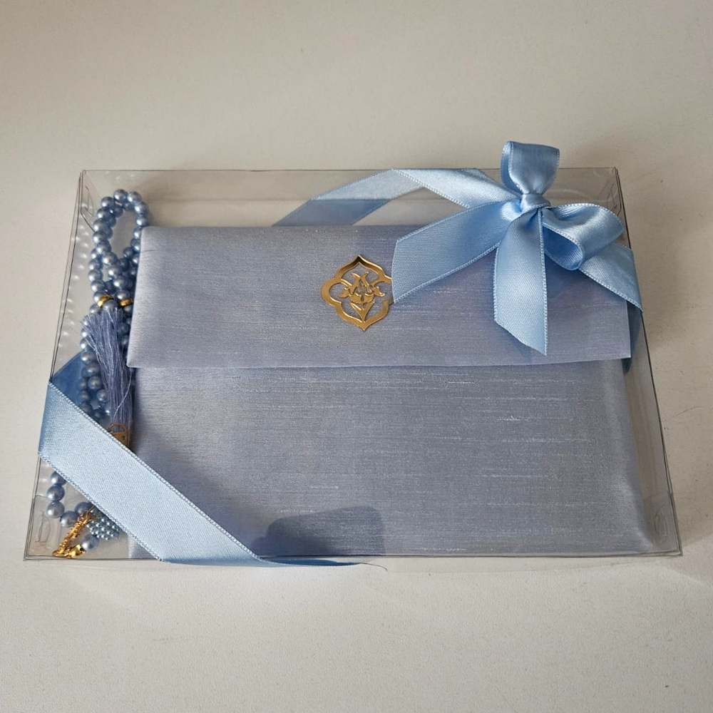 Bebe Mavi İpek Keseli set