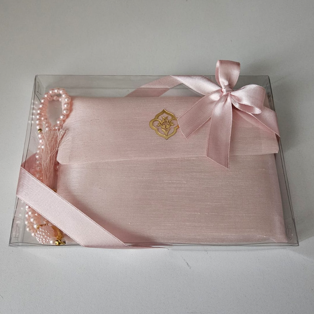 Pudra Renk İpek Keseli Set