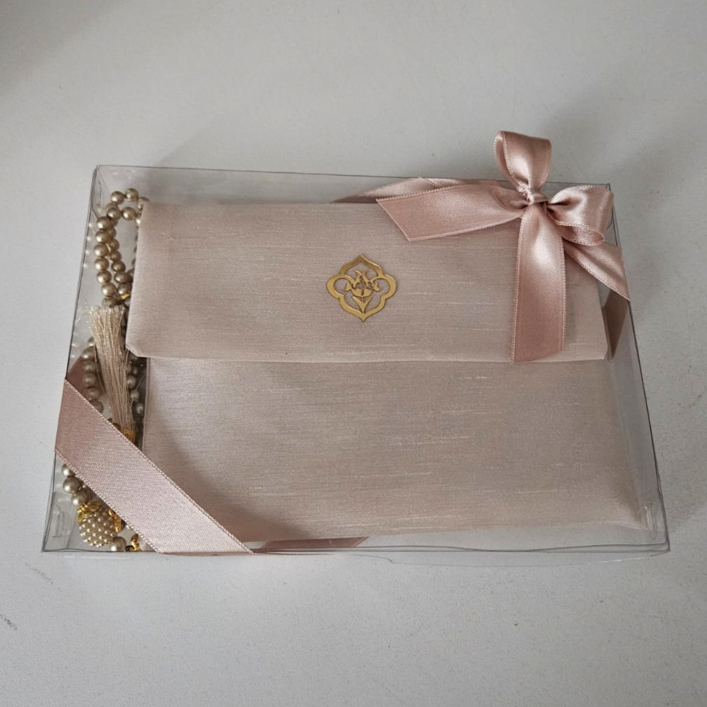 Taş Rengi ipek Keseli Set